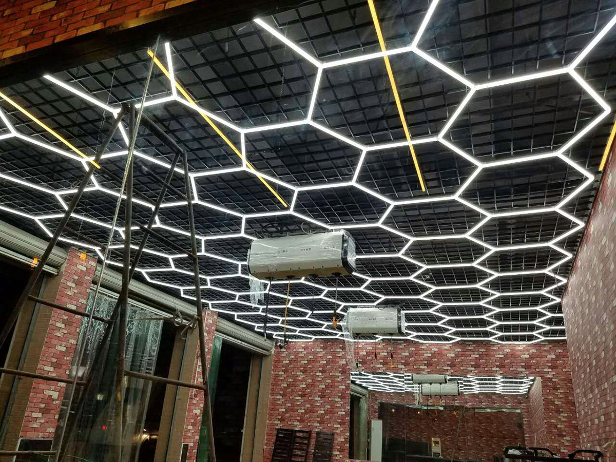 LED Garage Ceiling Hexagon Light Connector Honeycomb Detailing Car Auto  Body Repair Wash Station Workshop Linear Bar Tube Light