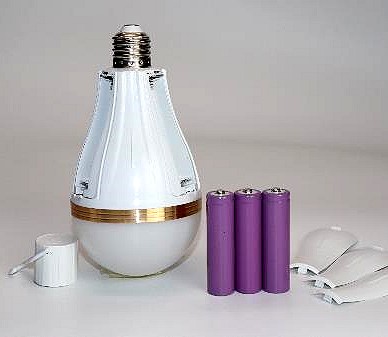 30 Watt Inverter Rechargeable Emergency LED Bulb Gold Ring For Home 